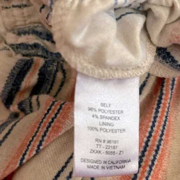 BeBop Women’s Popover Striped Strapless Cropped Beachy Jumpsuit Size XS - Picture 5 of 7